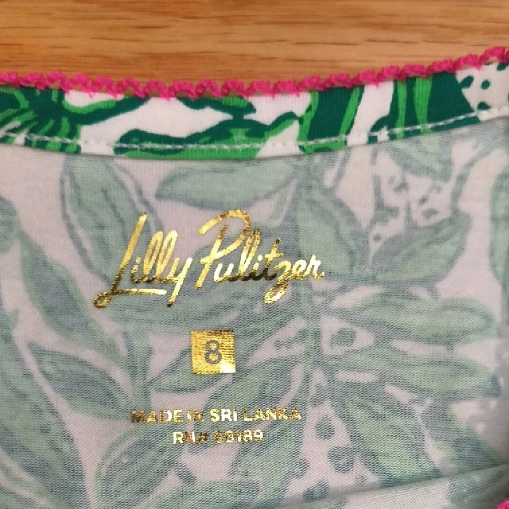 Lilly Pulitzer Mini Samny Pajama Top Fiddle Green Size 6 NWT